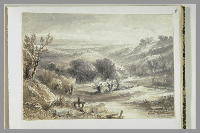 Paysage accidenté avec un ruisseau, à Lozère