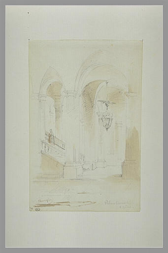 Vestibule d'un palais à arcades, à Gênes