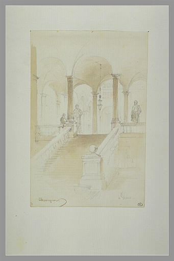 Escalier du palais de l'université à Gênes