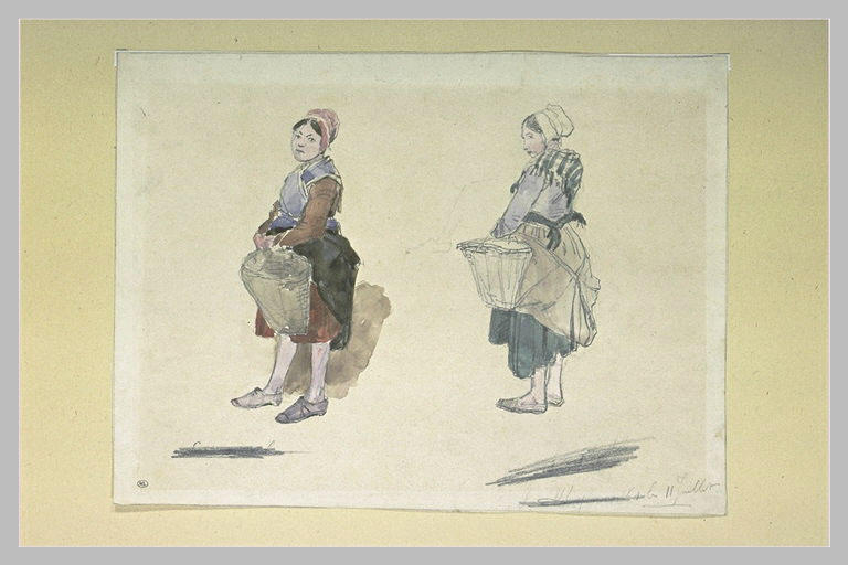 Deux femme de pêcheurs avec des paniers à la main