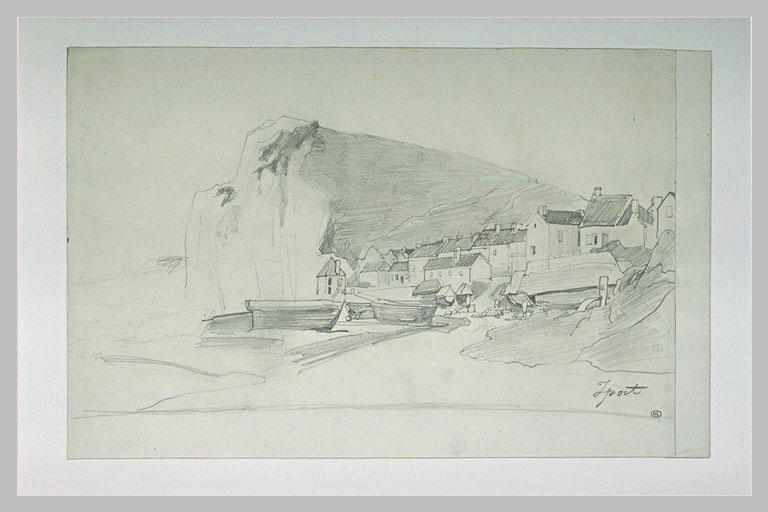 Port de pêche dominé par une haute falaise : Yport