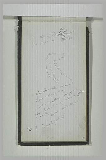 Silhouette d'une tête de cheval, et notes