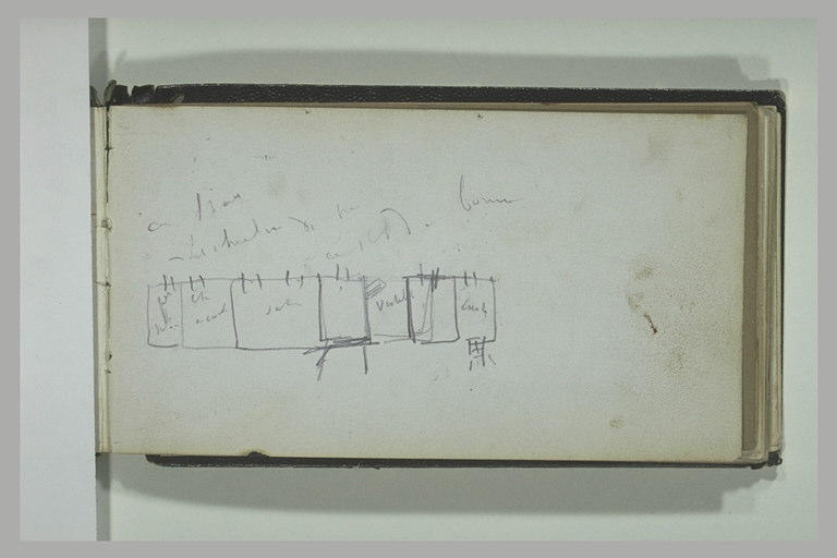 Etude : plan d'un appartement (?), et annotations manuscrites