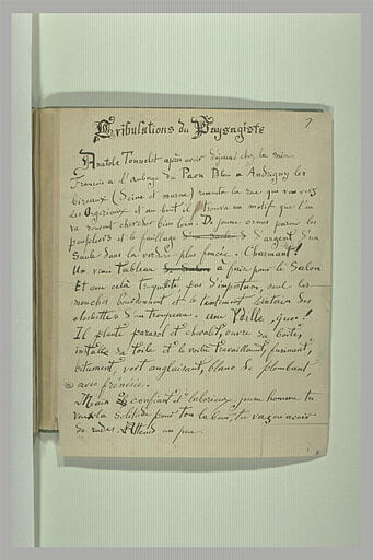 Tribulations du paysagiste : déboires du peintre : sa toile est trouée