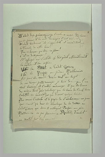 Page manuscrite (le recto)