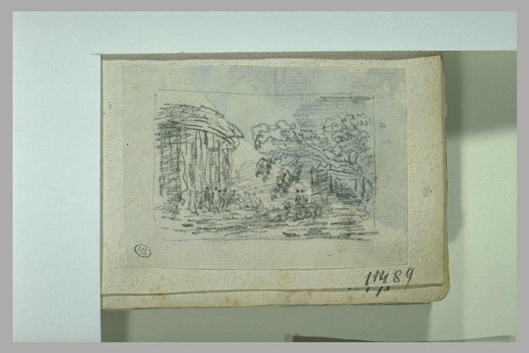 Paysage avec construction antique en rotonde