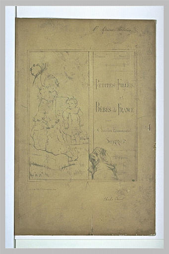 Lithographie pour un album de Petites filles et bébés de France