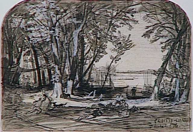 Vue d'une clairière, la pointe de l'île à Croissy-Chatou