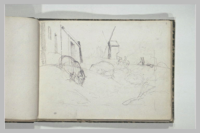 Paysage avec, au fond, moulin à vent