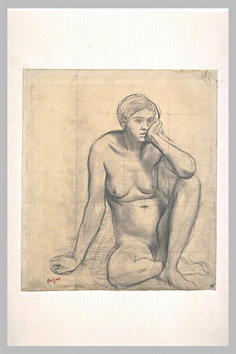 Femme nue, assise, de face