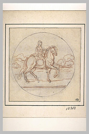 Projet de médaille : Louis XIV à cheval