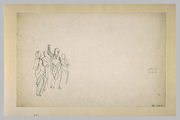 Quatre personnages drapés à lk'anntique