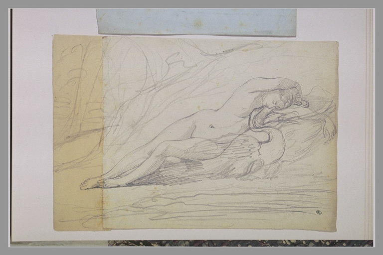 Femme nue étendue au bord de l'eau