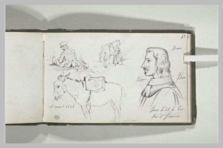 Figures assises, ânes, portrait de Jean le Bon
