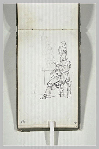 Homme en armure, peignant