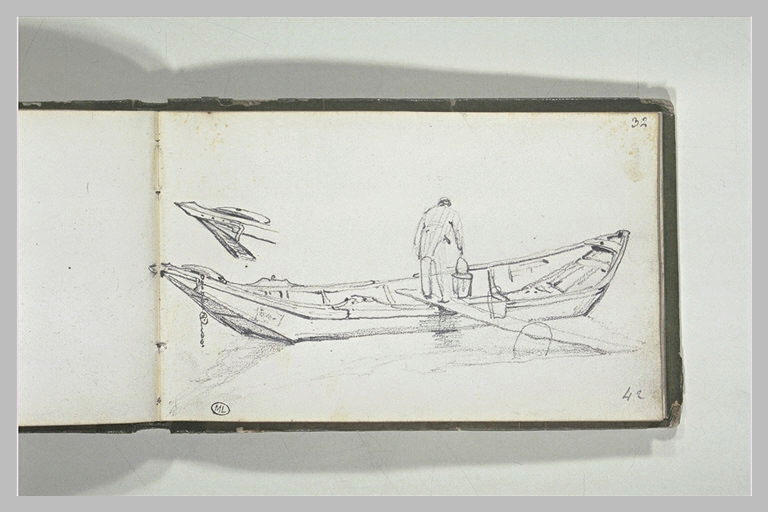 Personnage sur une barque