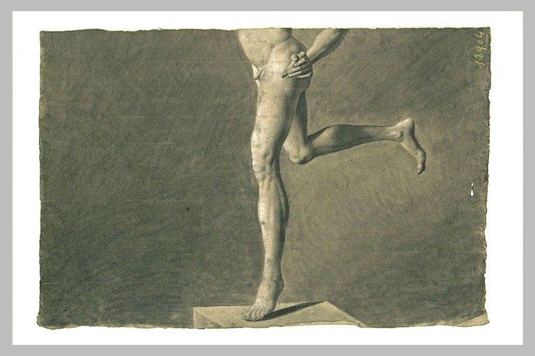 Fragment d'académie : partie inférieure d'une jambes d'une figure courant