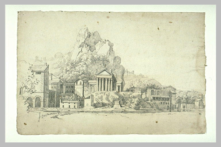 Ville adossée à un rocher