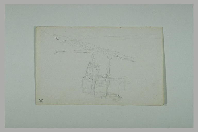 Trois futailles sous un hangar