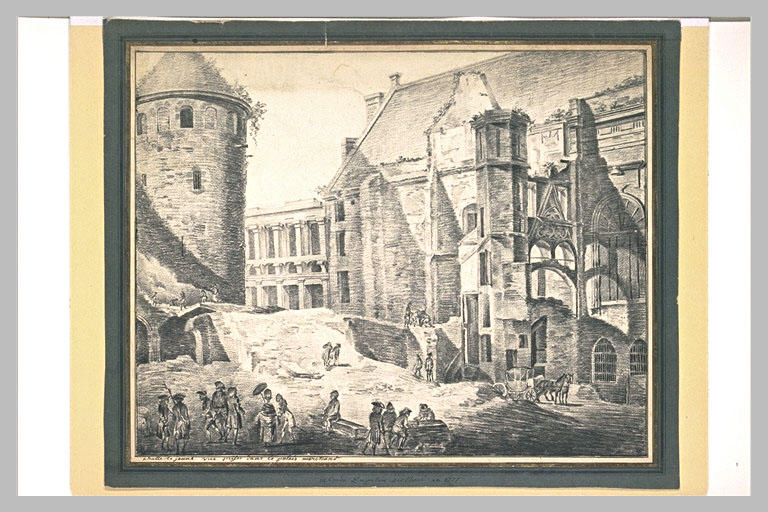 Cour du palais marchand après l'incendie