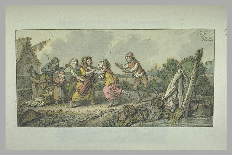 Groupe de femmes se battant