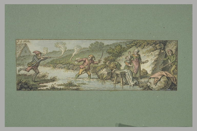 Deux hommes se fusillant à bout portant