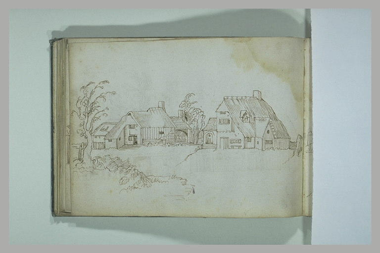 Paysage avec des chaumières