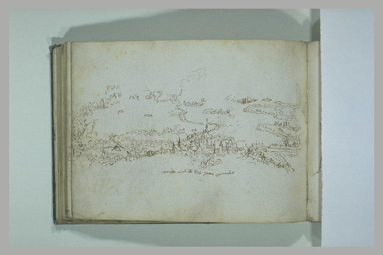 Vue d'une plaine avec un village