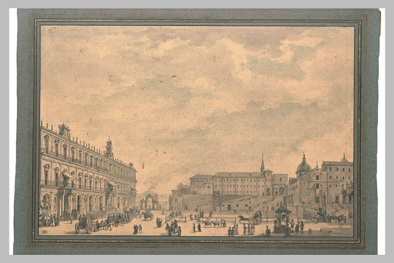 Vue d'une place avec un palais