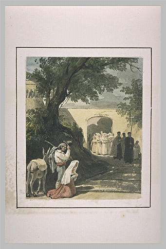 Procession sortant d'un enclos
