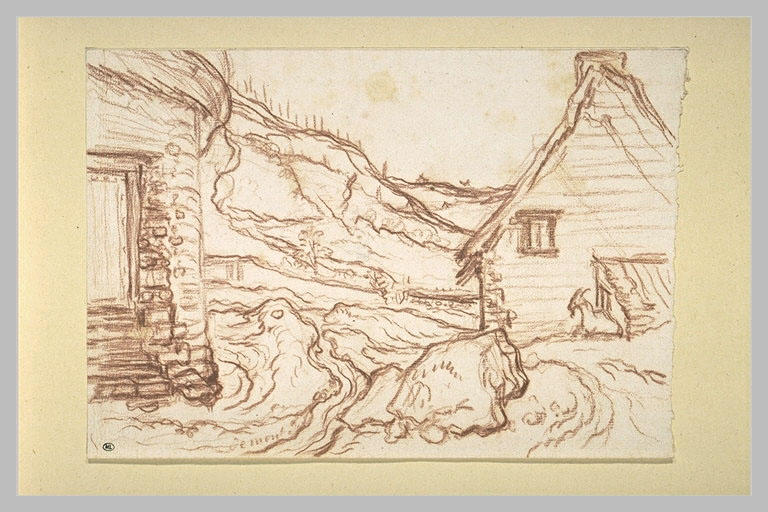 Paysage avec deux chaumières