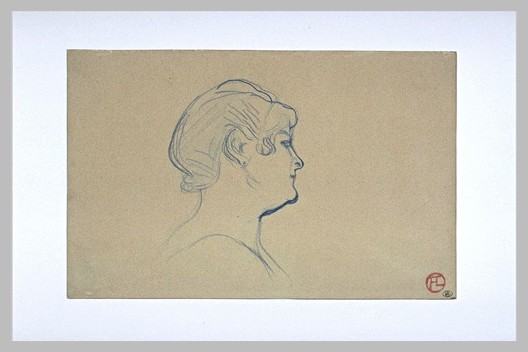 Tête de femme, de profil à droite