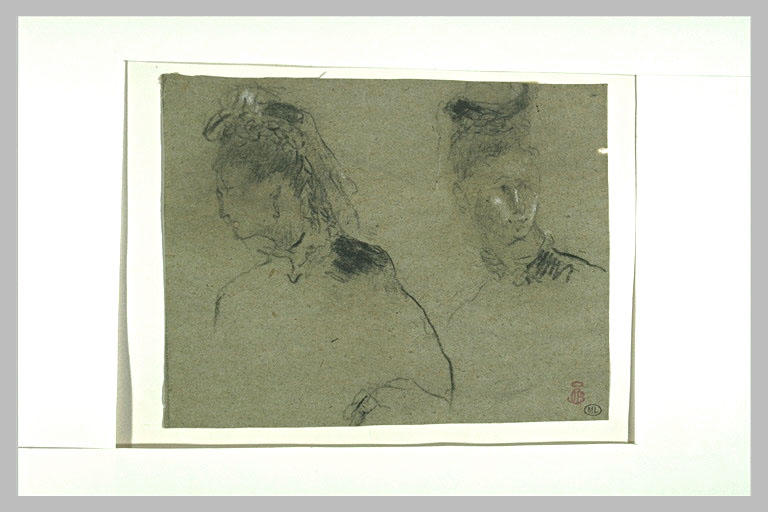 Deux études de tête d'une même jeune femme