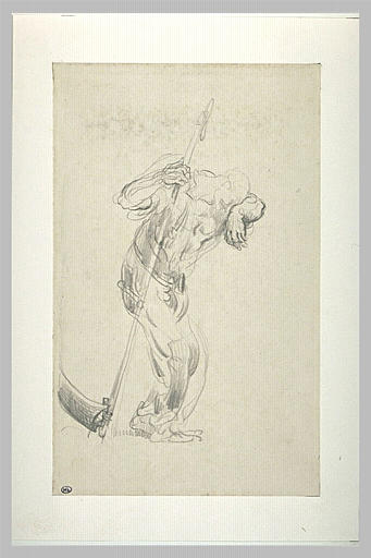 Faucheur s'essuyant le visage avec son bras