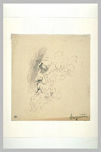 Profil de vieillard à longue barbe