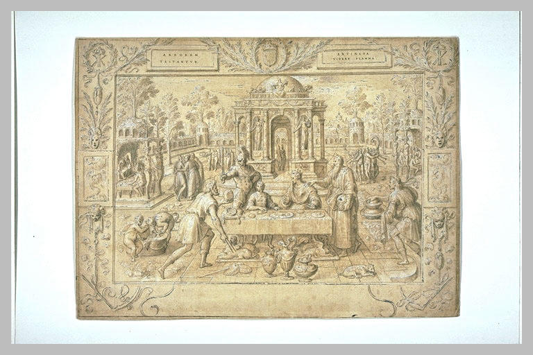 Le festin : Arthémise à table avec son fils