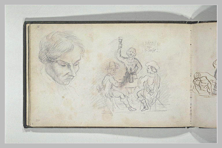 Scène de cabaret, et portrait
