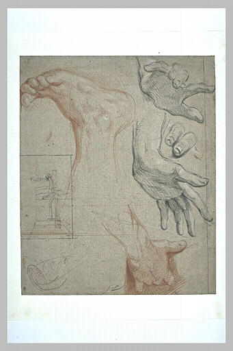 Etudes de mains et de pieds, et une petite composition