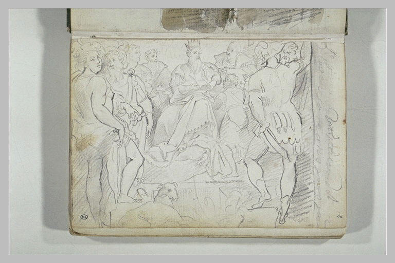 Etude pour une composition groupant des figures autour d'un roi