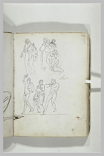 Groupe de figures drapées et groupe de satyres et bacchantes