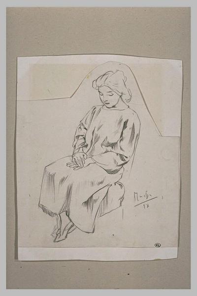 Etude de jeune fille assise
