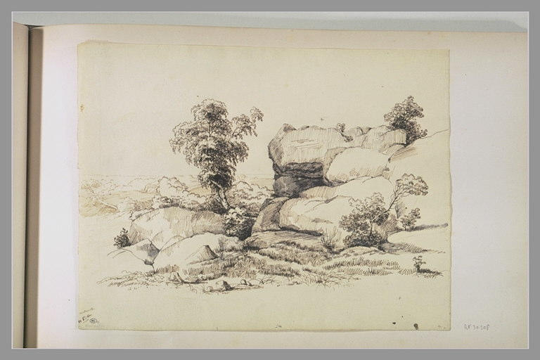 Rochers et arbres : Montmorillon 20 8bre 1840