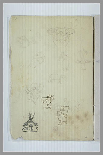 Etudes de céramiques et décharge du folio 7 recto