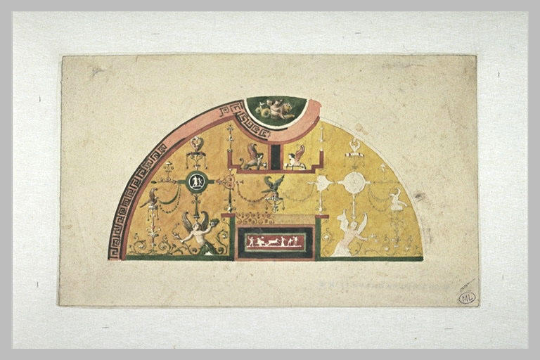 Eléments décoratifs de style pompéien vers 1800