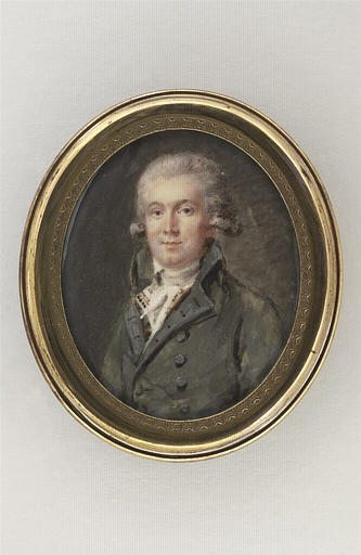 Portrait d'homme, en buste, portant un habit gris-vert