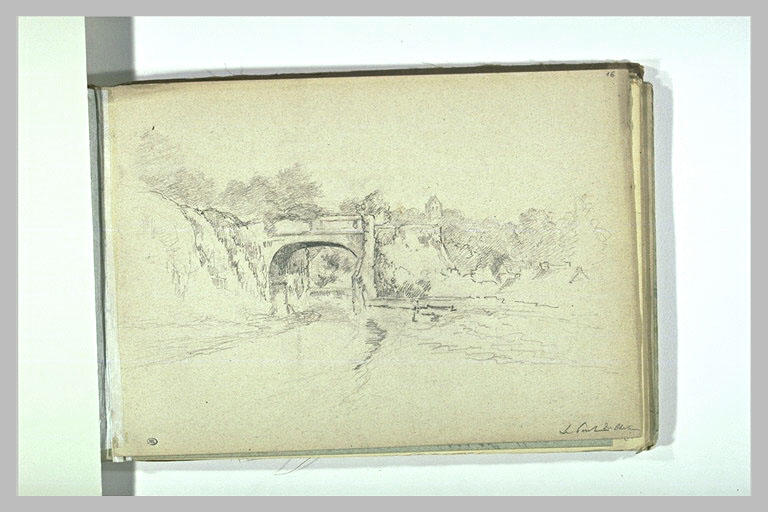 Paysage avec un pont