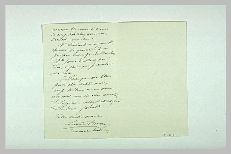 Lettre adressée à l'une de ses élèves