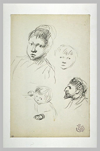 Feuille d'études de têtes