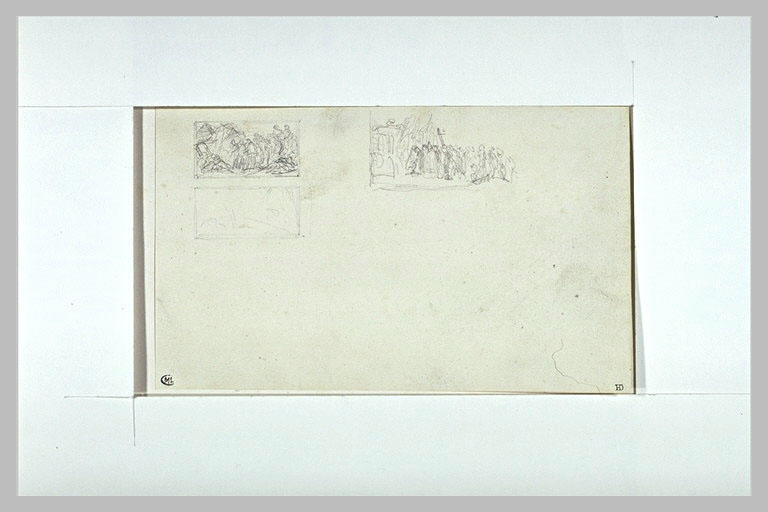 Feuille d'études avec deux petites scènes