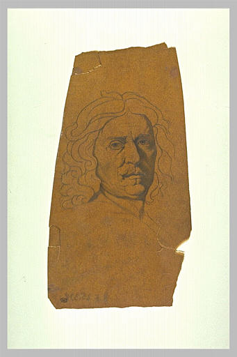 Tête d'homme, de face, d'après l'autoportrait de Poussin